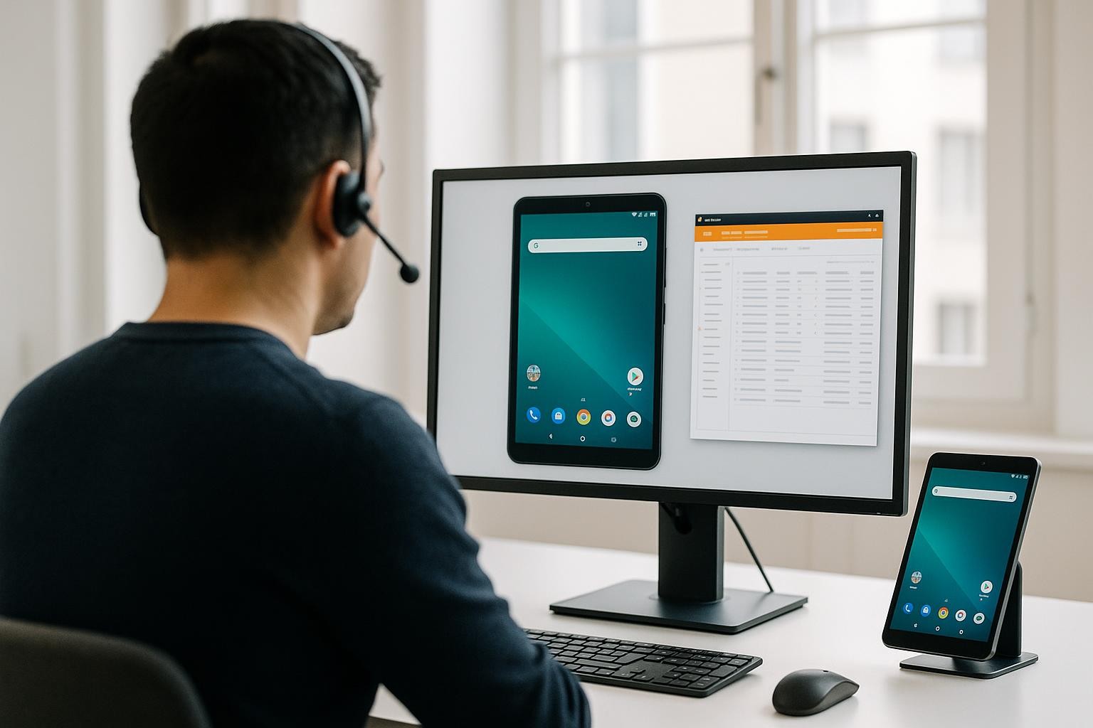 Fernwartung eines Tablets über die Konsole